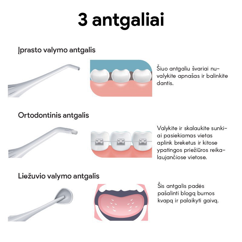 Oral Care Irrigator Burnos irigatorius, 1 vnt