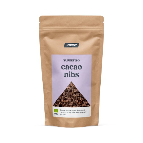 Organic Raw Cacao Nibs Ekologiški neapdoroti kakavos pupelių gabaliukai 200g