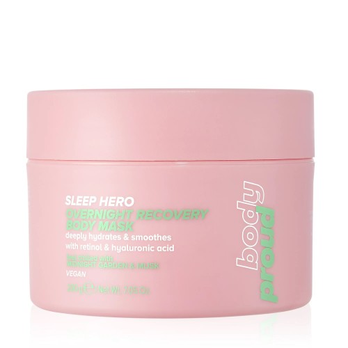 Body Proud Sleep Hero - Overnight Recovery Body Mask Drėkinamoji kūno kaukė su retinoliu, 200 g 