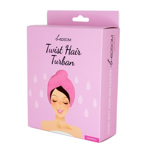 Twist Hair Turban Rausvos spalvos turbanas plaukams, 1vnt