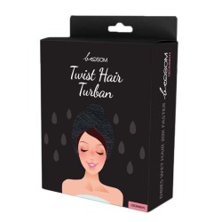 Twist Hair Turban Black Juodos spalvos turbanas plaukams,  1vnt 