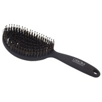 Hair Brush Lenktas plaukų šepetys su nailono spygliukais ir šerno šereliais, 1 vnt 