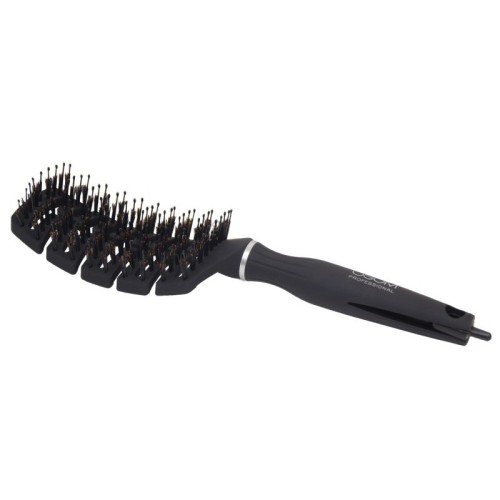 Hair Brush Lenktas plaukų šepetys su nailono spygliukais, šerno šereliais ir smeigtuku plaukų atskyrimui, 1vnt 