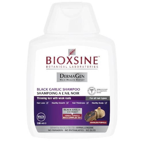 DermaGen Black Garlic Shampoo Šampūnas nuo plaukų slinkimo visų tipų plaukams, 300 ml