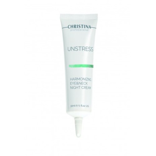 Unstress Harmonizing Eye & Neck Night Cream Kaklo ir akių zonos naktinis kremas, 30 ml