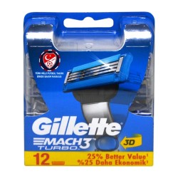 Mach3 Turbo skustuvo galvutės, 12 vnt. 