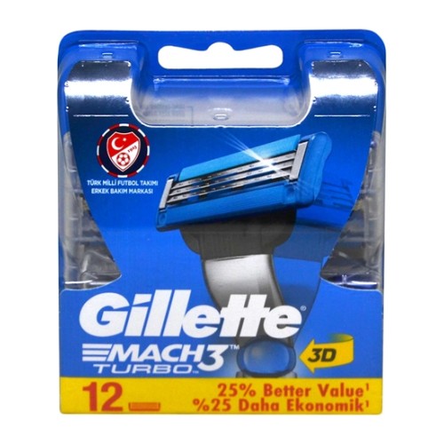 Mach3 Turbo skustuvo galvutės, 12 vnt.