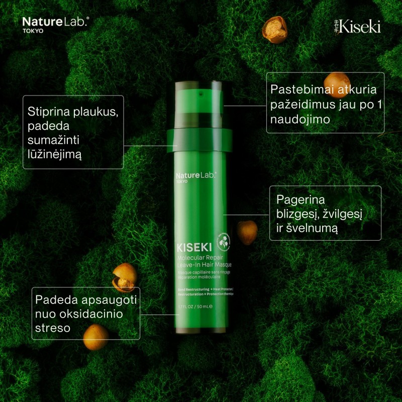 Kiseki Molecular Repair Leave-In Hair Masque Intensyvaus poveikio atkuriamoji priemonė plaukams, 50ml