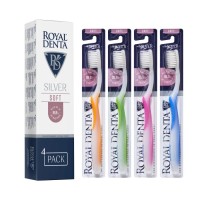 Silver Soft Minkštų dantų šepetėlių rinkinys su sidabro nanodalelėmis, 4vnt 