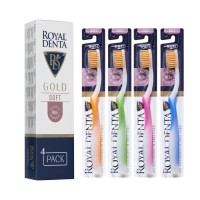 Gold Soft Minkštų dantų šepetėlių rinkinys su aukso nanodalelėmis, 4vnt 