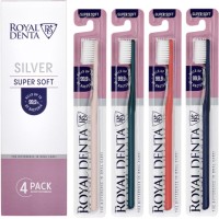 Silver Super Soft Toothbrush Itin minkštų dantų šepetėlių su sidabro nanodalelėmis rinkinys, 4vnt 