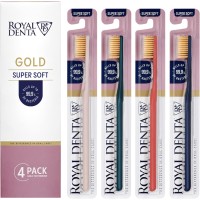 Gold Super Soft Itin minkštų dantų šepetėlių su aukso nanodalelėmis rinkinys, 4vnt 