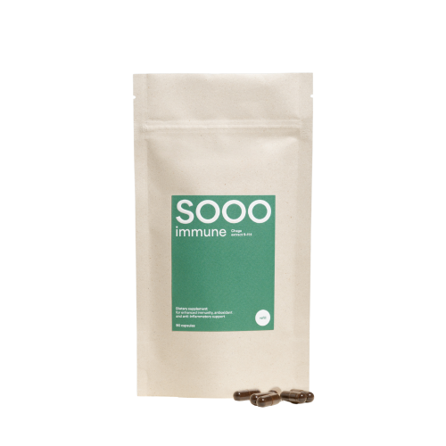 SOOO immune: Chaga ekstraktas 9-11:1 (papildymas), 90 kapsulių