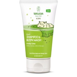 Kids 2in1 Shampoo & Bodywash Lively Lime Šampūnas ir kūno prausiklis vaikams, 150ml 