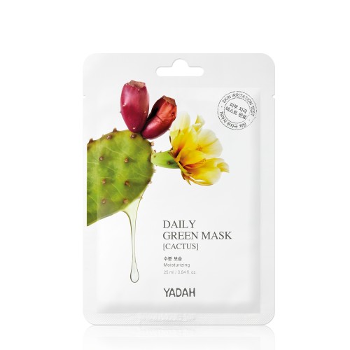 Daily Green Mask Drėkinanti lakštinė veido kaukė kaktusų ekstraktu,1vnt. 