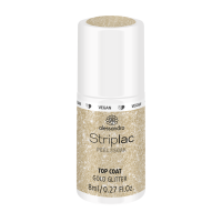 Striplac Top Coat Gold Glitter Viršutinis sluoksnis su auksiniais blizgučiais, 8ml 