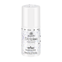 Striplac Top Coat Black Glitter Viršutinis sluoksnis su juodais blizgučiais, 8ml 