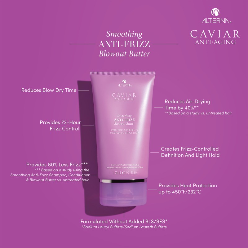 Caviar Smoothing Anti-Frizz Blowout Butter Glotninamasis plaukų sviestas, 150ml
