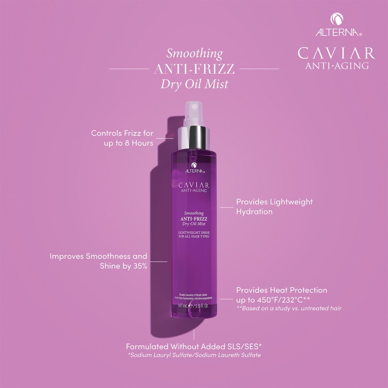 Caviar Smoothing Anti-Frizz Dry Oil Mist Glotninantis lengvas sauso aliejaus purškiklis, 147ml