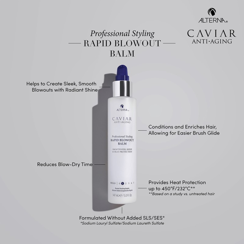 Caviar Professional Styling Rapid Blowout Balm Greito poveikio glotninamasis plaukų kremas, 147ml