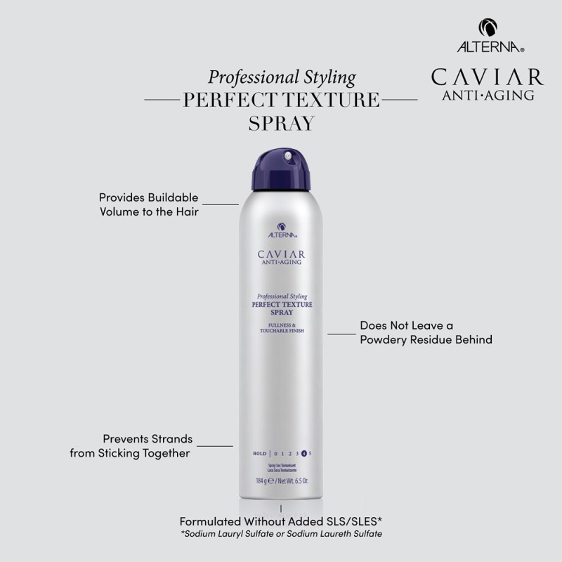 Caviar Professional Styling Perfect Texture Spray Tekstūros suteikiantis sausas šampūnas, 184g