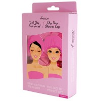 Shower Cap & Hair Towel Pink Dušo kepurėlė ir turbanas plaukams, 1vnt 