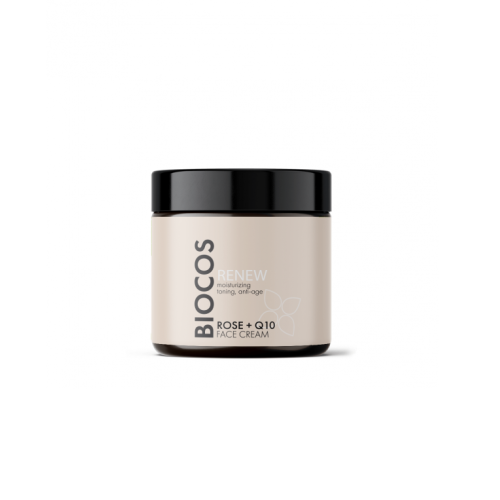 Face Cream Maitinamasis veido kremas su rožių aliejumi ROSE + Q10, 60ml