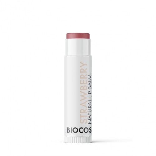 Strawberry Natural Lip Balm Drėkinamasis lūpų balzamas su spalva, 4g 