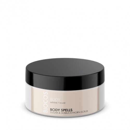 Body Spells Sugar & Seabuckthorn Scrub Cukraus ir šaltalankių kūno šveitiklis, 200 ml 