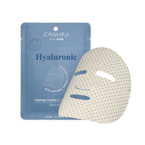 Casmara Intense Hydra Booster Sheet Mask Hyaluronic Drėkinamoji veido kaukė su granatų ekstraktu, hialurono rūgštimi ir magnetine technologija, 1 vnt.
