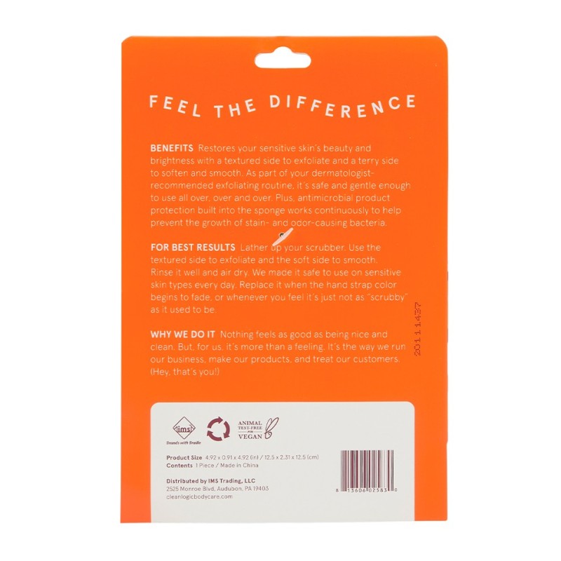 Dual-Texture Body Exfoliator Sensitive Skin Dvipusė kūno šveitimo kempinė jautriai odai, 1vnt