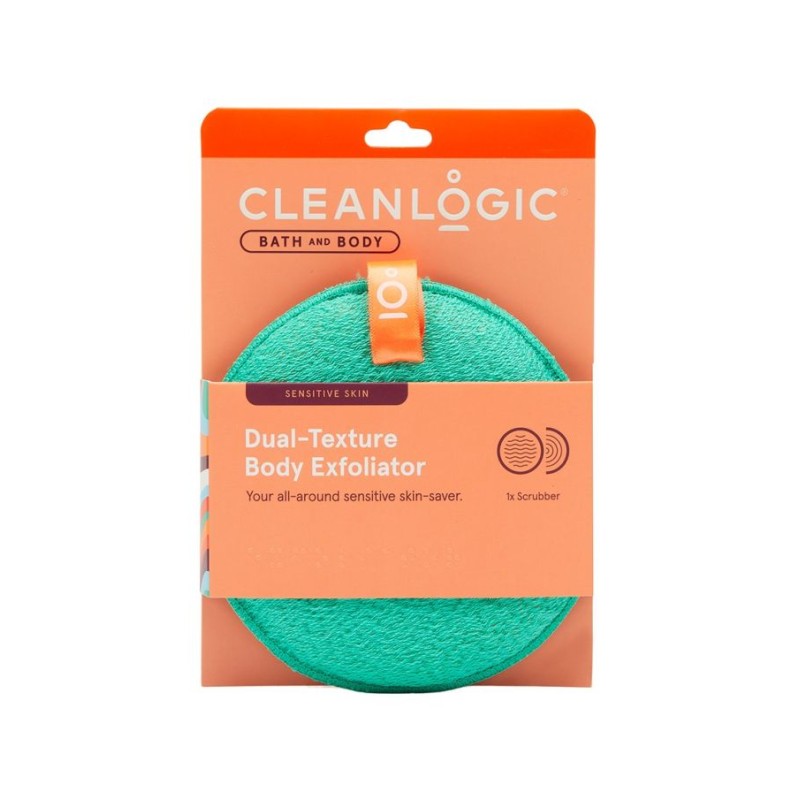 Dual-Texture Body Exfoliator Sensitive Skin Dvipusė kūno šveitimo kempinė jautriai odai, 1vnt