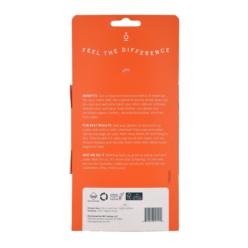 Exfoliating Body Gloves Sustainable Šveičiamosios pirštinės kūnui, 1 pora