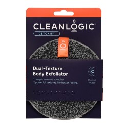 Dual-Texture Body Exfoliator Detoxify Dvipusė kūno šveitimo kempinė su anglimi, 1vnt 