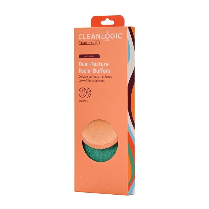Dual-Texture Facial Buffers Sensitive Skin Veido valymo kempinėlės jautriai odai, 3vnt
