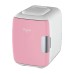 Classic 4 Liter Small Mini Fridge Pink Mini šaldytuvas/šildytuvas kosmetikai, 1vnt