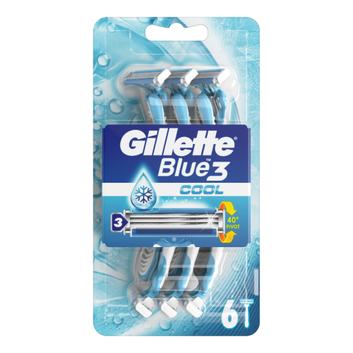 Blue3 Cool Vienkartiniai skustuvai, 6vnt