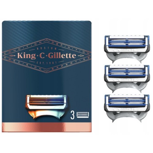 King C Shave & Edging Razor Blades Skustuvo galvutės, 3vnt