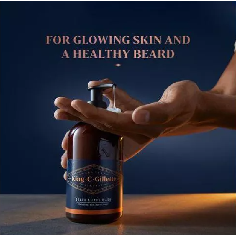 King C Beard & Face Wash Gaivinantis veido ir barzdos prausiklis, 350ml