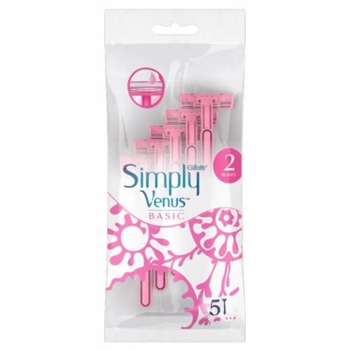 Simply Venus Basic Vienkartiniai skustuvai, 5vnt