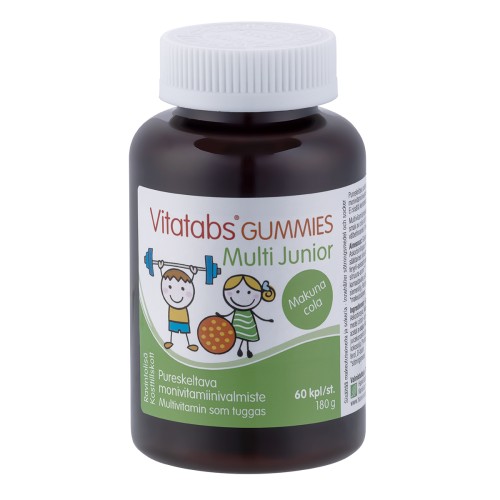 Vitatabs Multi Junior Cola Kramtomi kolos skonio vitaminų guminukai vaikams, N60