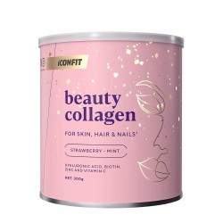 Beauty Collagen Strawberry Mint Braškių-mėtų skonio kolagenas odai, plaukams ir nagams, 300g 