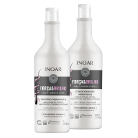 Força & Brilho Duo Kit Drėkinamųjų plaukų priežiūros priemonių rinkinys, 1000ml+800ml 