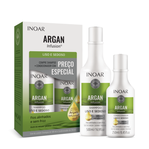 Argan Infusion Smooth & Silky Duo Kit Glotinančių priemonių rinkinys, 500ml + 250ml