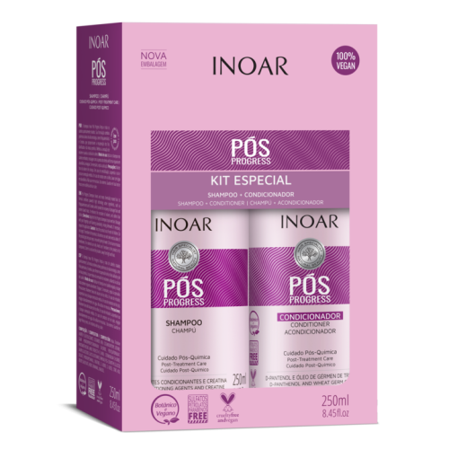 Pos Progress Duo Kit Rinkinys po tiesinimo keratinu ir BotoHAIR procedūrų, 2x250 ml