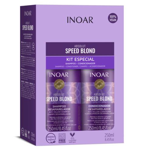 Speed Blond Duo Kit Pilkinantis, drėkinantis rinkinys šviesiems plaukams,  2x250 ml