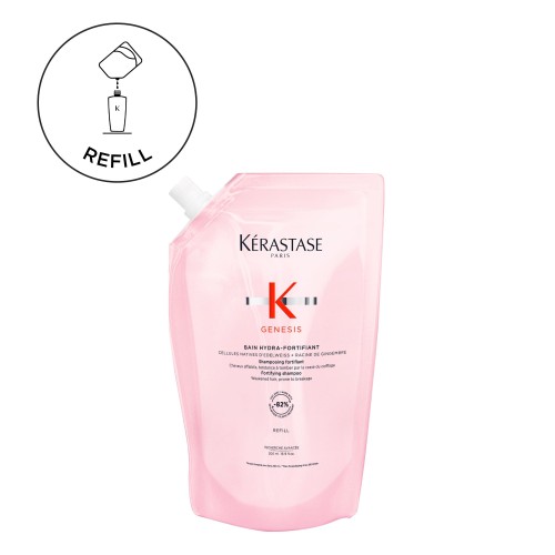 Genesis Bain Hydra-Fortifiant Refill Stiprinamojo šampūno slenkantiems plaukams papildymas, 500ml