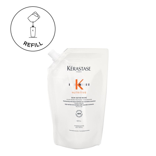 Nutritive Bain Satin Riche Refill Maitinamojo šampūno papildymas, 500ml