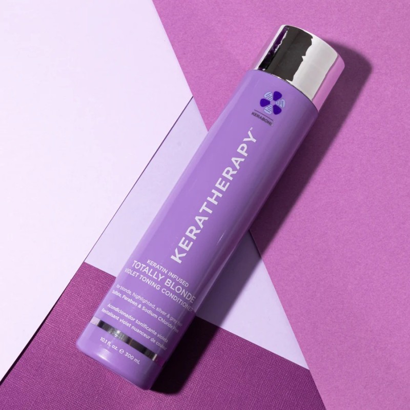 Keratin Infused Totally Blonde Violet Toning Conditioner Geltonus atspalvius neutralizuojantis kondicionierius, 300ml