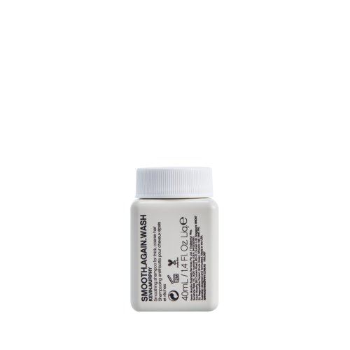 SMOOTH.AGAIN.WASH Glotninamasis šampūnas storiems ir šiurkštiems plaukams, 40ml